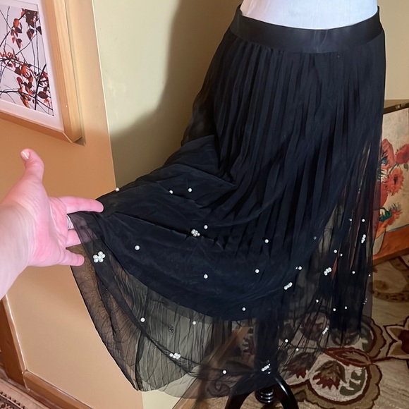 ANTHROPOLOGIE Size Medium EvaFranks Maxi Tulle Pearls Party Ballerina $148 NEW - Picture 5 of 16